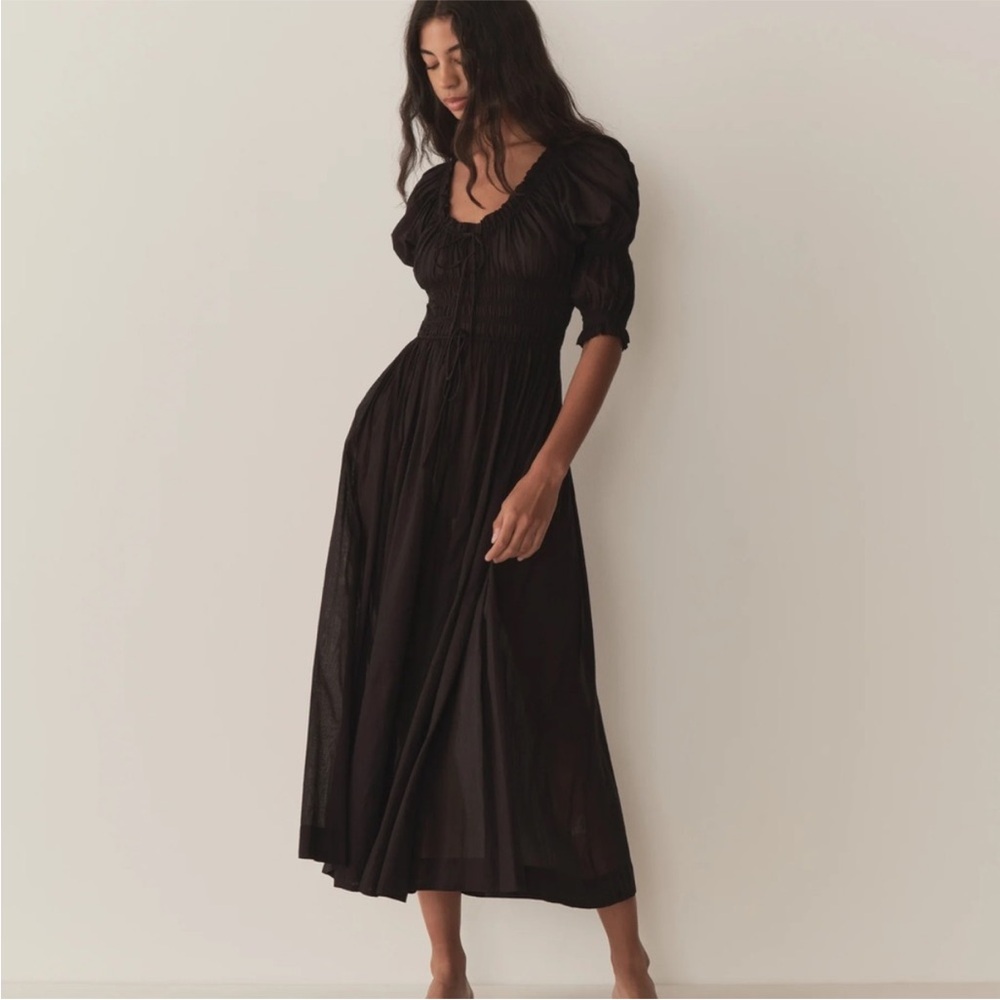 Doen Black ischia cotton dress